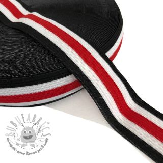 Elastico liscio 3 cm Side stripe red