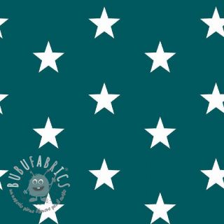 Tessuto di cotone Stars petrol