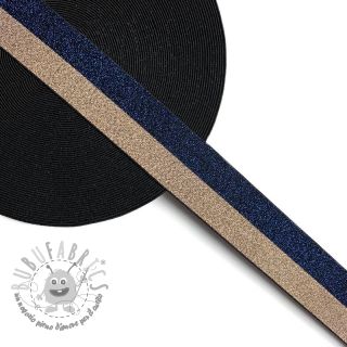 Elastico liscio 4 cm Lurex DOU marine champagne
