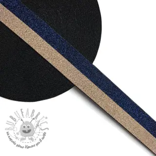 Elastico liscio 4 cm Lurex DOU marine champagne