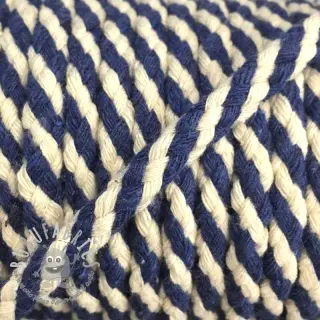 Cordino di cotone 5 mm blue ecru