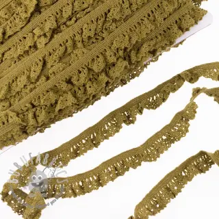 Pizzo di cotone elastico golden brown