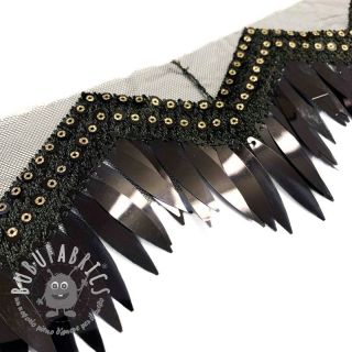 Passamaneria su tulle Burlesque zigzag black