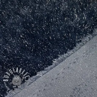 Pelliccia sintetica LUREX SILVER navy