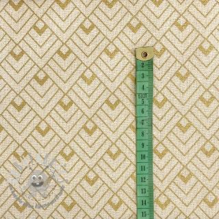 Tessuto decorativo Linenlook Art deco cubes ecru metallic premium