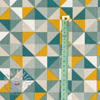 Tessuto decorativo Linenlook Diamond triangle green