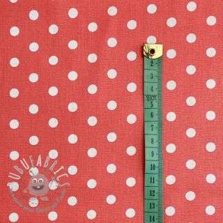 Tessuto di cotone Dots coral