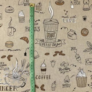 Tessuto decorativo Linenlook Coffee and cake