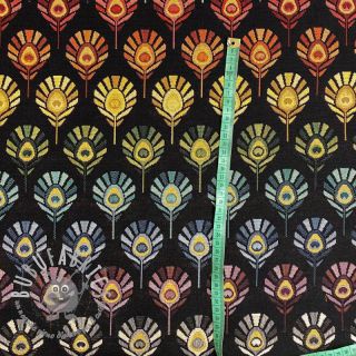 Tessuto decorativo GOBELIN PREMIUM Peacock Feather Bow black