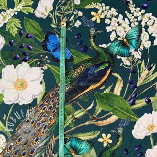 Tessuto decorativo premium Peacock butterfly chique digital print