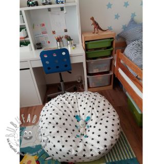 Tessuto di cotone Stars white/navy