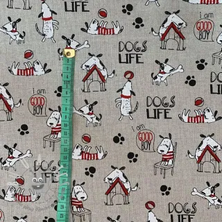 Tessuto decorativo Linenlook Dogs life