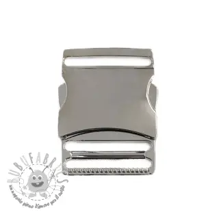 Fibbia a tre denti in metallo 40 mm silver