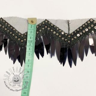 Passamaneria su tulle Burlesque zigzag black