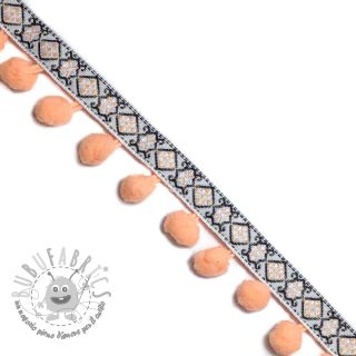 Bordatura con pompon JACQUARD salmon