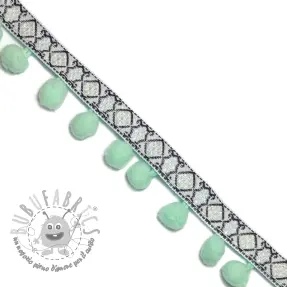 Bordatura con pompon JACQUARD light mint