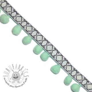 Bordatura con pompon JACQUARD light mint