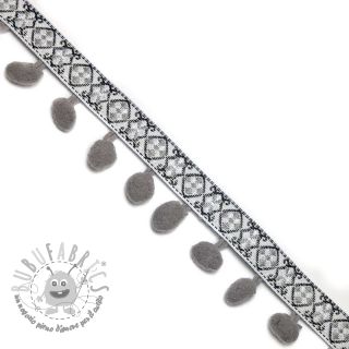 Bordatura con pompon JACQUARD grey