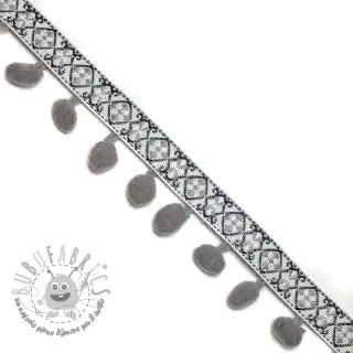Bordatura con pompon JACQUARD grey