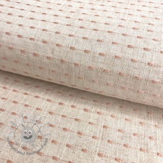 Viscosa con lino Embroidery stitch natural rose