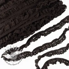 Pizzo di cotone elastico dark mocha