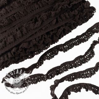 Pizzo di cotone elastico dark mocha