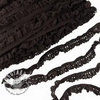 Pizzo di cotone elastico dark mocha
