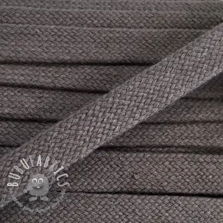 Cordino di cotone piatto 15 mm dark grey