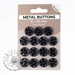 Bottone a pressione METAL 16 mm black