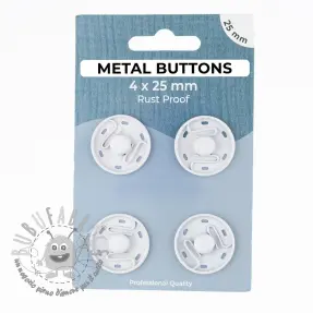 Bottone a pressione METAL 25 mm off white