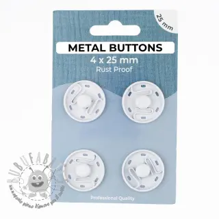 Bottone a pressione METAL 25 mm off white