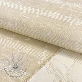 Tessuto decorativo jacquard Music notes lyrics metallic