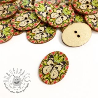 Bottone di legno Butterfly off white