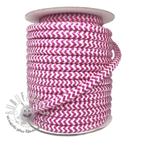 Cordoncino intrecciato in poliestere ZIG ZAG fuchsia