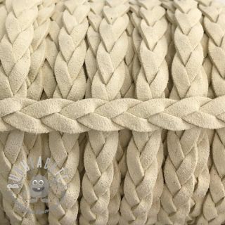 Cordoncino intrecciato in tessuto scamosciato off white