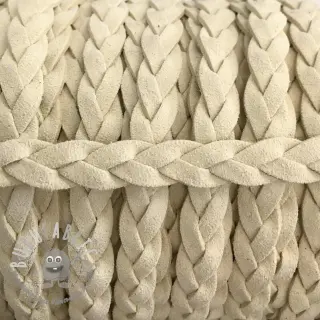 Cordoncino intrecciato in tessuto scamosciato off white