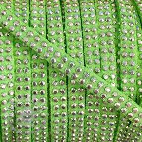 Cordoncino in tessuto scamosciato con pietre lime