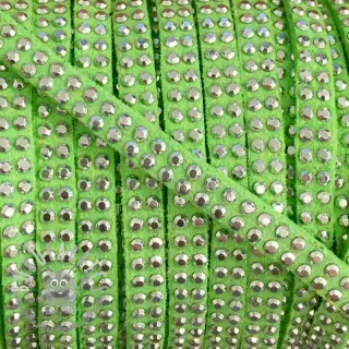 Cordoncino in tessuto scamosciato con pietre lime