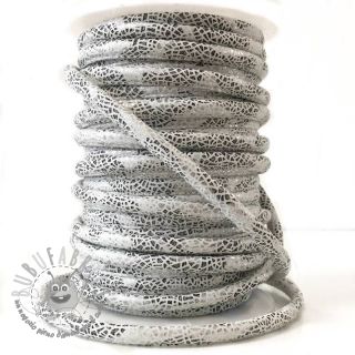 Cordoncino in tessuto scamosciato Glitter white