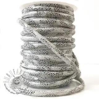 Cordoncino in tessuto scamosciato Glitter white