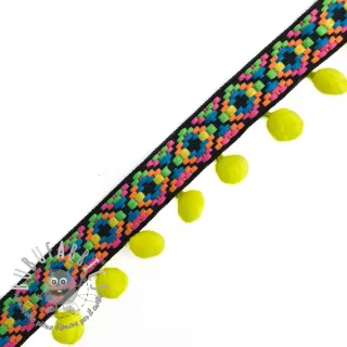 Bordatura con pompon IBIZA neon yellow