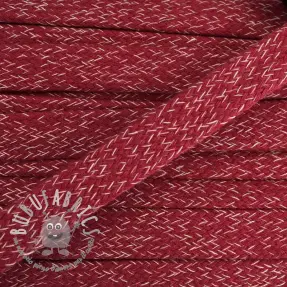 Cordino di cotone piatto 15 mm melange red