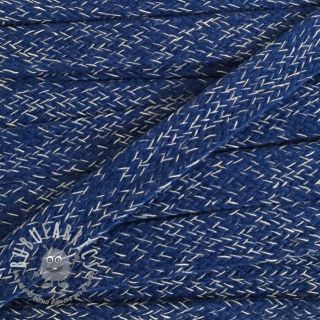 Cordino di cotone piatto 15 mm melange navy