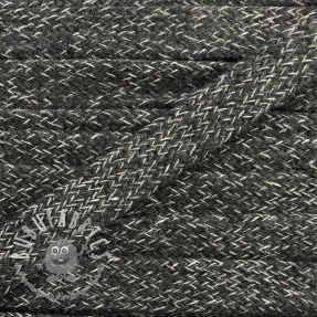 Cordino di cotone piatto 13 mm melange dark grey