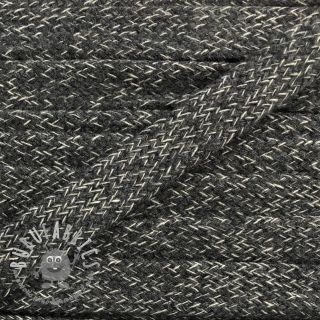 Cordino di cotone piatto 13 mm melange dark grey