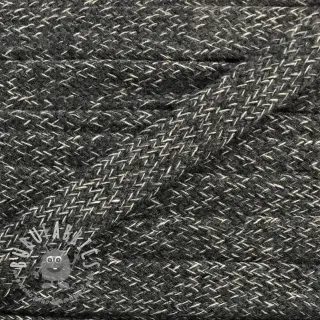 Cordino di cotone piatto 13 mm melange dark grey