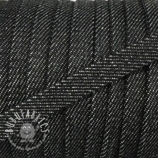 Cordino di cotone piatto 10 mm Denim black