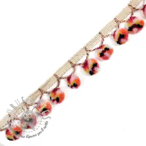 Bordatura con pompon AFRICA rose bordeaux