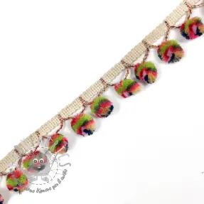 Bordatura con pompon AFRICA lime dark blue