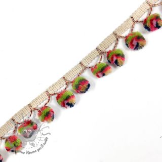 Bordatura con pompon AFRICA lime dark blue